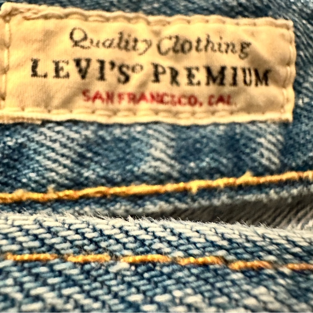Levis 501 Lot 93 Big E Jeans Mens 36x34 Blue Button Fly Distressed Straight Fit - Picture 8 of 12